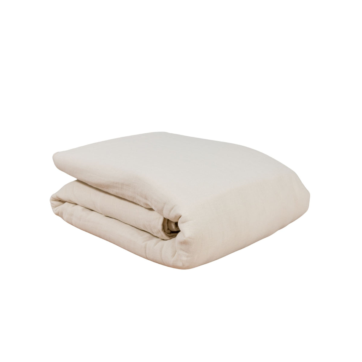 A folded white duvet cover on a solid white background #color_cream