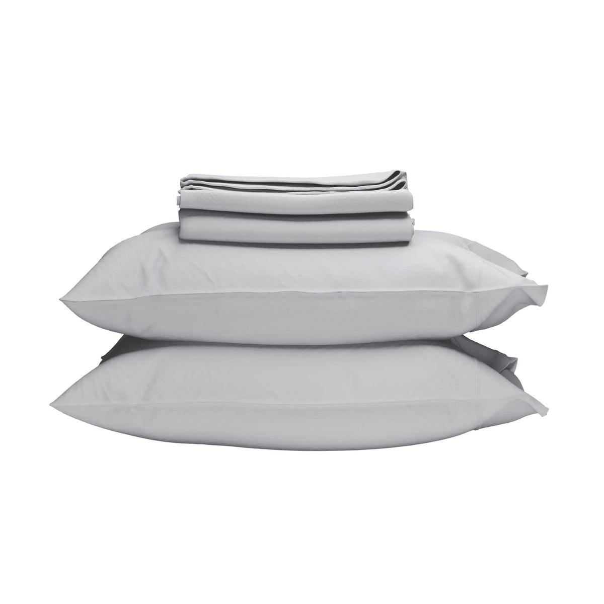 Stack of gray bedding on a white background #color_mist