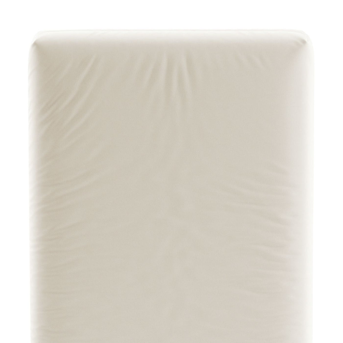 A close-up of a fitted sheet covering a mattress, shown against a plain white background.