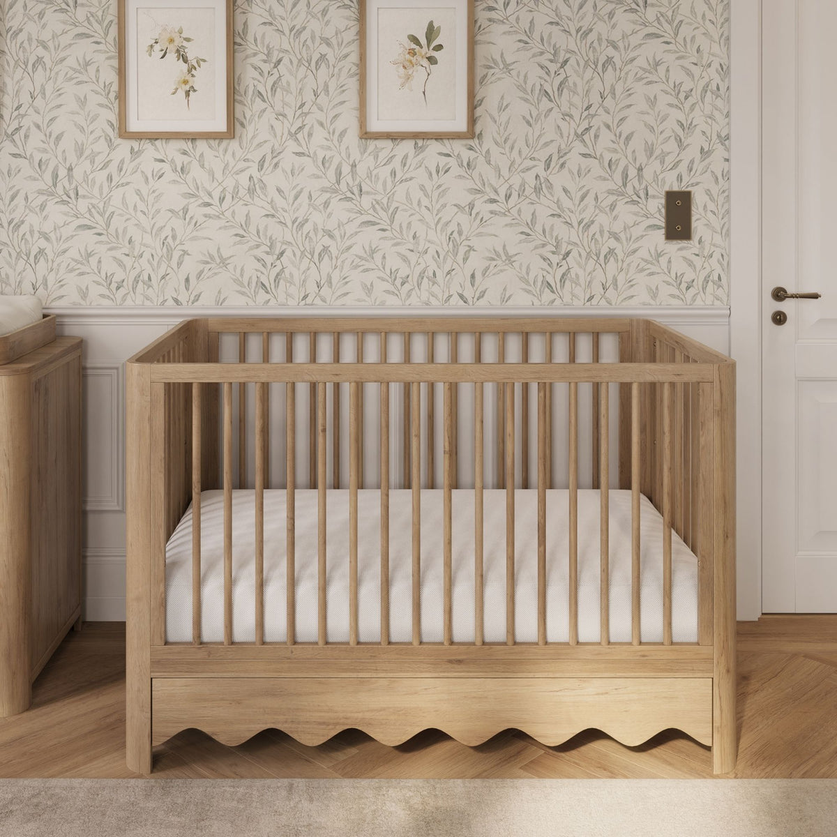Breathable 2-stage crib placed inside of a wooden crib