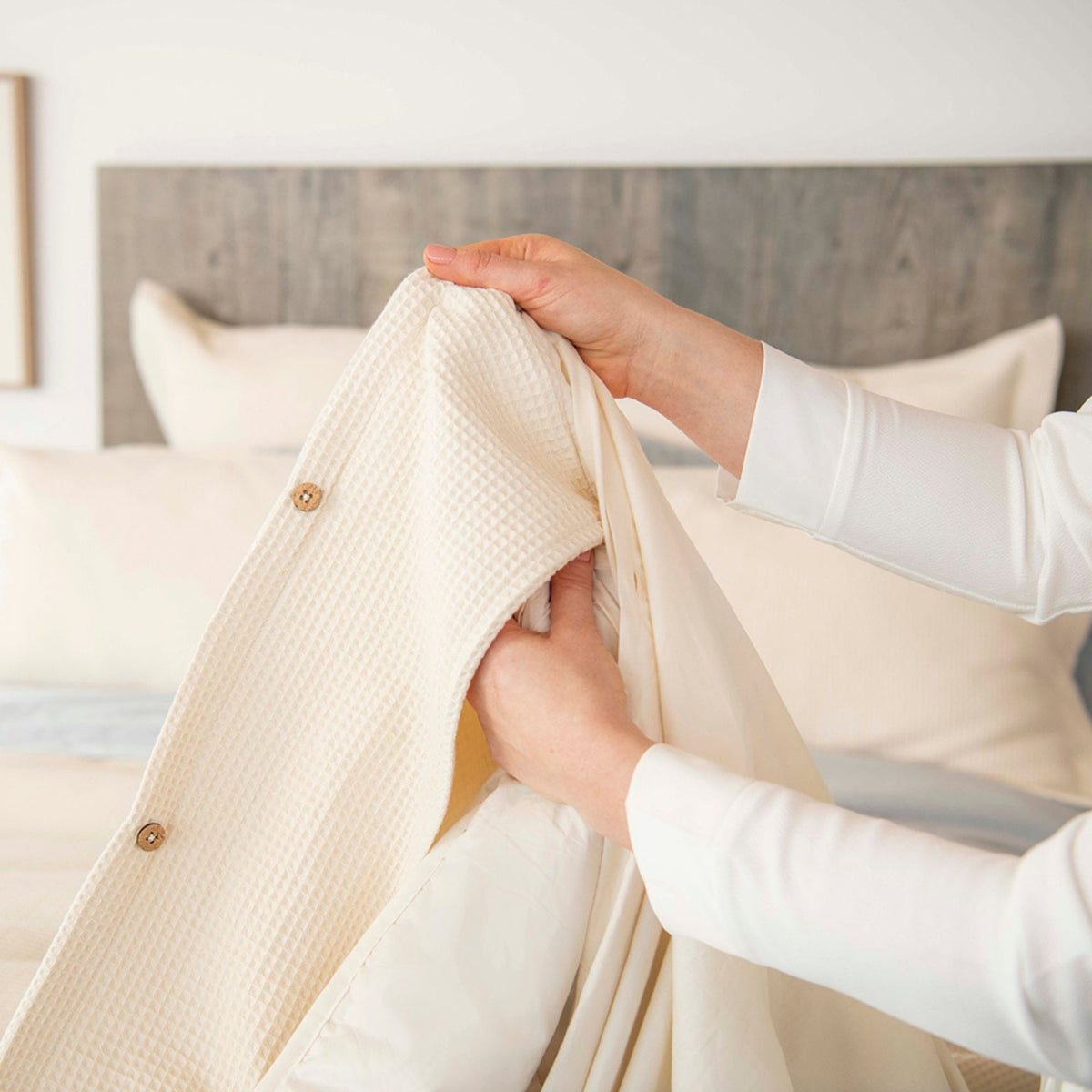 Final Sale! Organic Cotton Waffle Duvet Cover