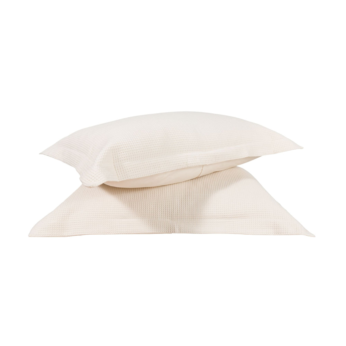 Two pillow shams on a white background. #color_cream